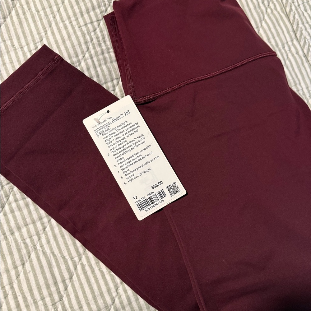 Lululemon Athletica Burgundy Align Leggings